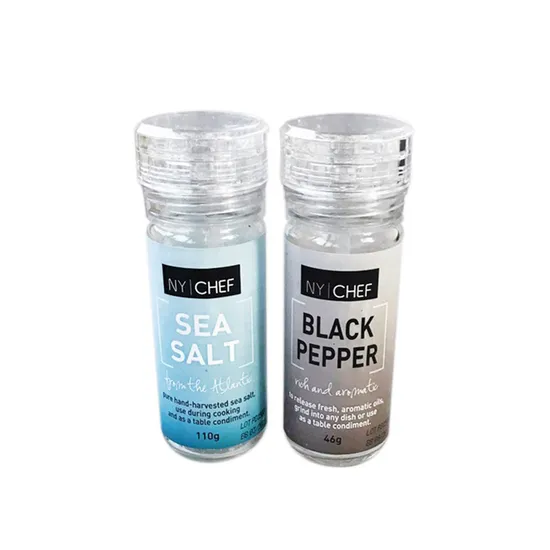플라스틱 미니 수동 조미료 병 소금 및 후추 분쇄기