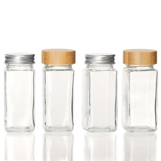 도매 주방 조미료 병 120ml 정사각형 유리 양념병 (셰이커 뚜껑 포함)
