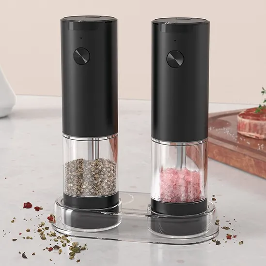 전기 소금 및 후추 분쇄기 세트 배터리 자동 소금 및 후추 분쇄기 세트 소금 및 후추 분쇄기