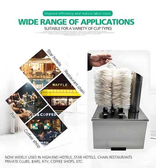 Heavybao 고효율 전기식 와인 세척기 상업용 유리컵 광택기 광택 세탁기
